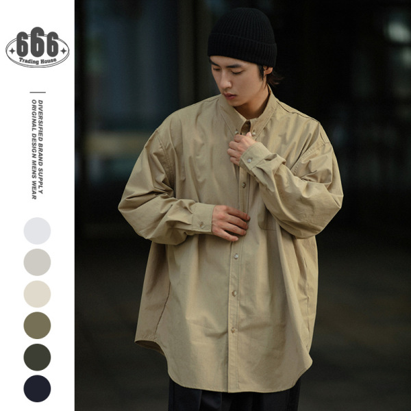 Cotton Shirt Loose Long Sleeve Men's Shirt Jacket SH002