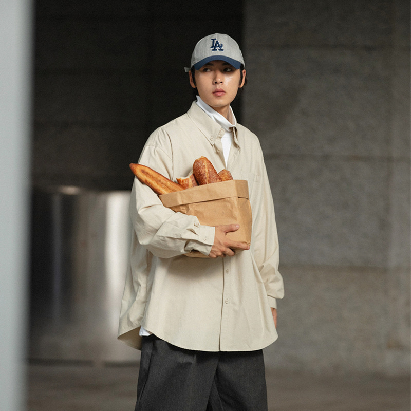 Cotton Shirt Loose Long Sleeve Men's Shirt Jacket SH002