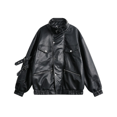 Retro PU leather men's and women's casual motorcycle suit W251