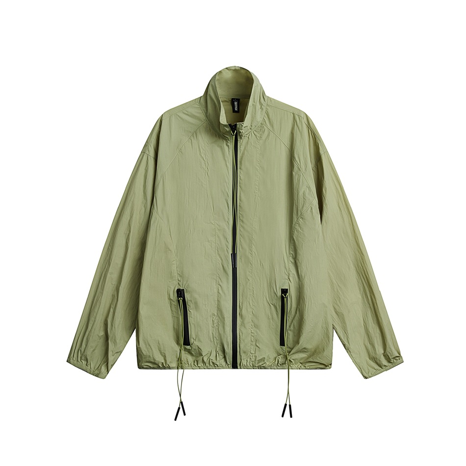 Retro sports jacket men and women standing collar sun protection slim F01