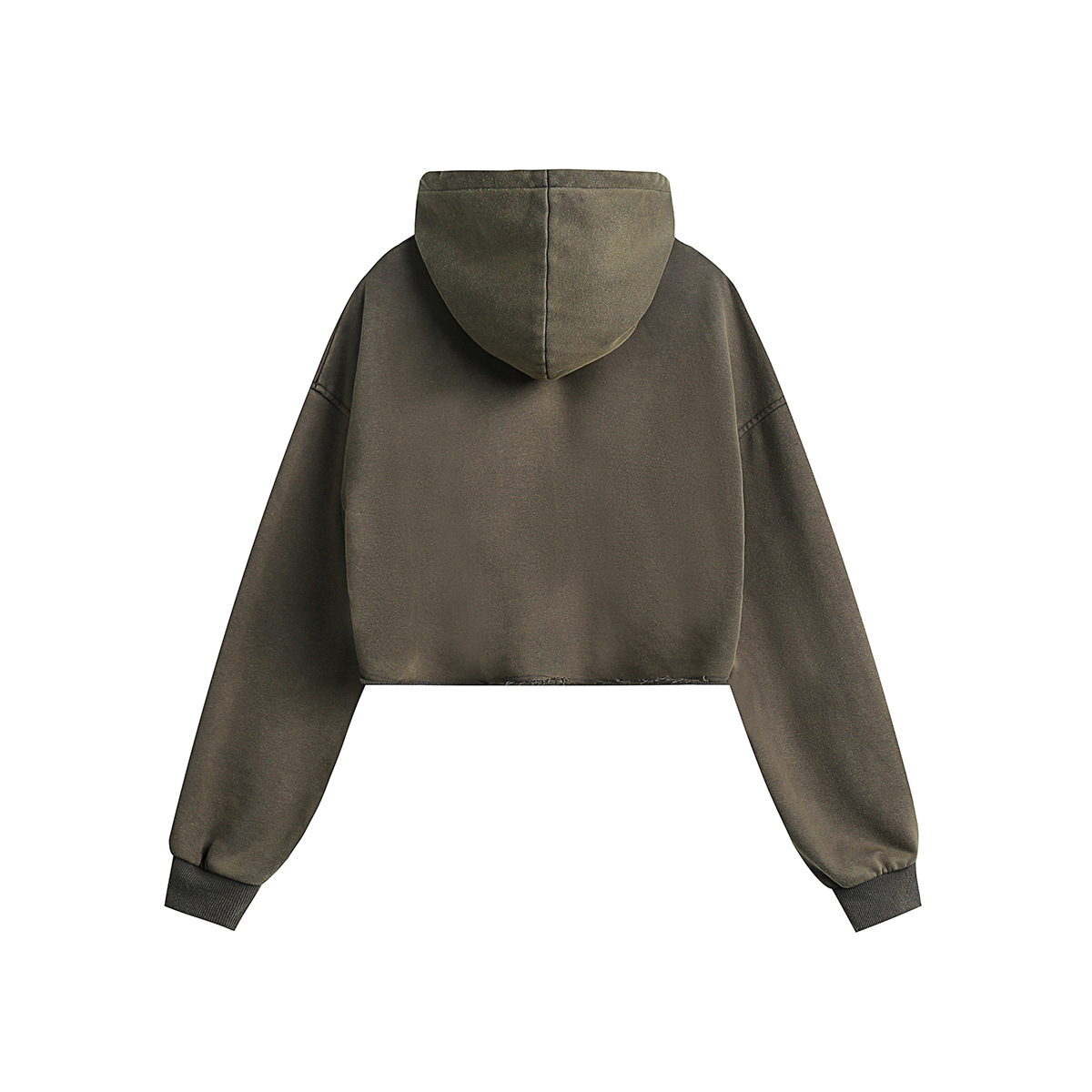 Retro Washed Hooded Sweatshirt Women's Niche Navel Short Jacket W275