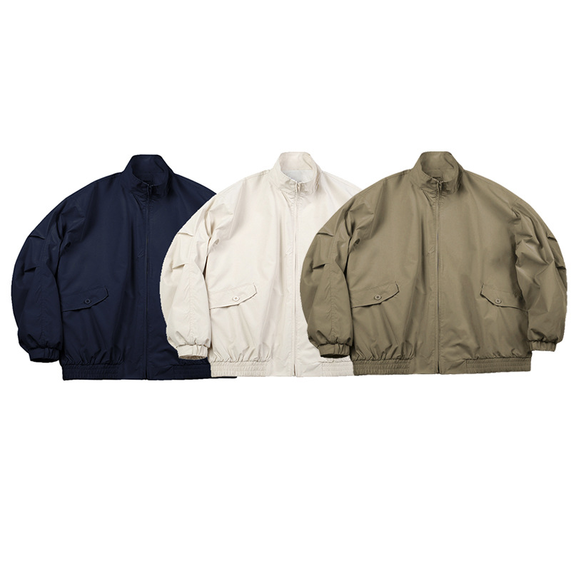 Retro Waterproof Jacket Men's Loose Stand Collar Jacket Thin NC018