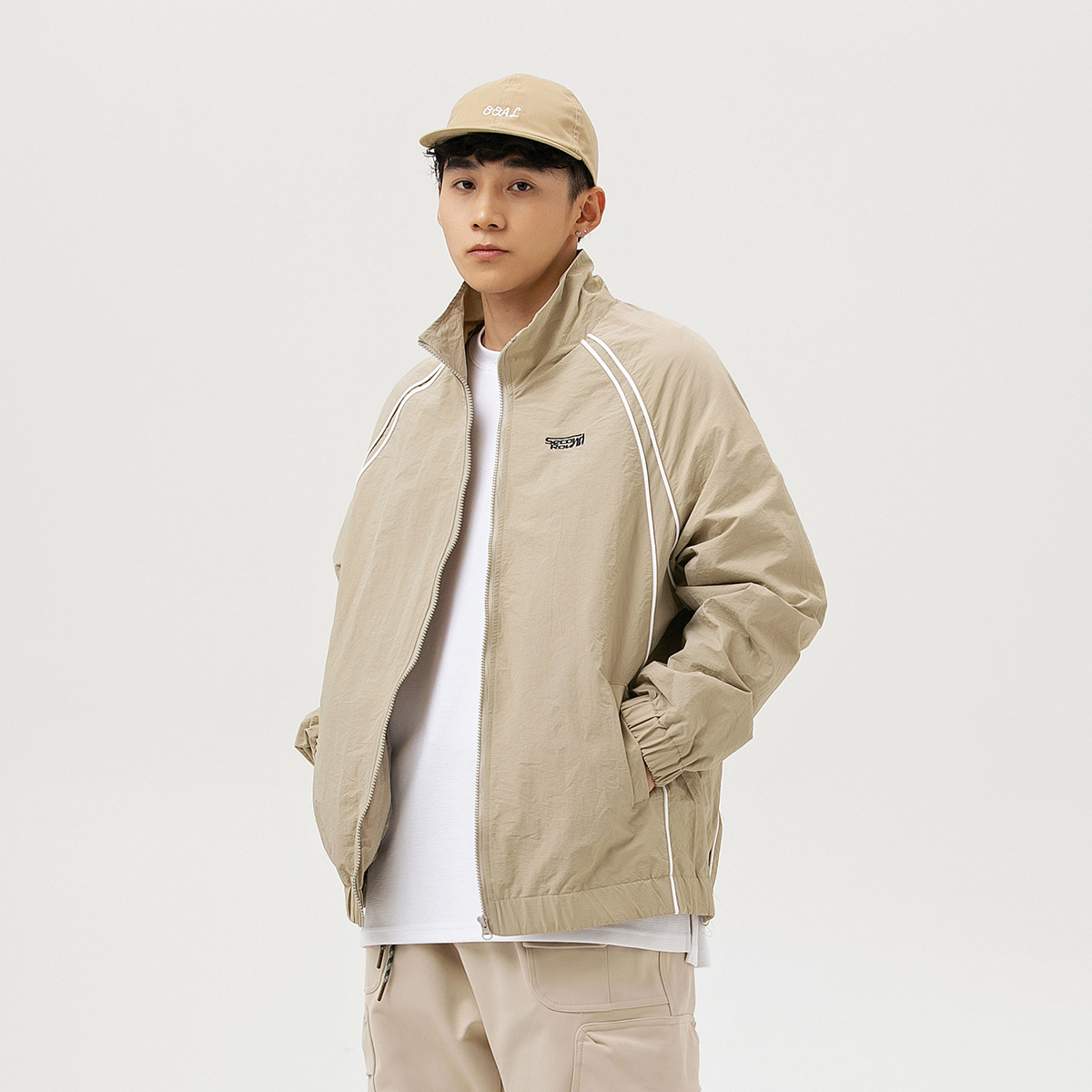 Sports jacket men's and women's loose raglan sleeve stand collar coat WT601