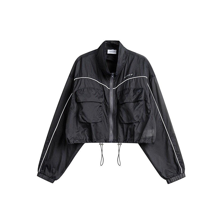 Stand collar jacket sun protection top women's short sports coat FS005