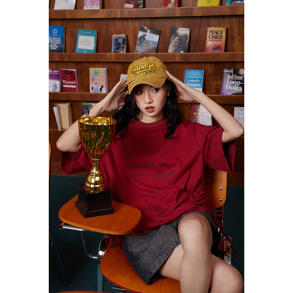 Campus style short-sleeved T-shirt men and women tube top T-shirt T203