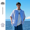 Cuban collar striped Shirt Boys loose splash ink printed short sleeve shirt RC17
