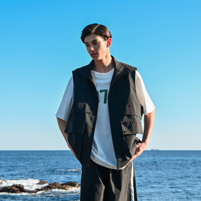 Outdoor tooling stand collar vest men's function sleeveless mountain vest RJ10