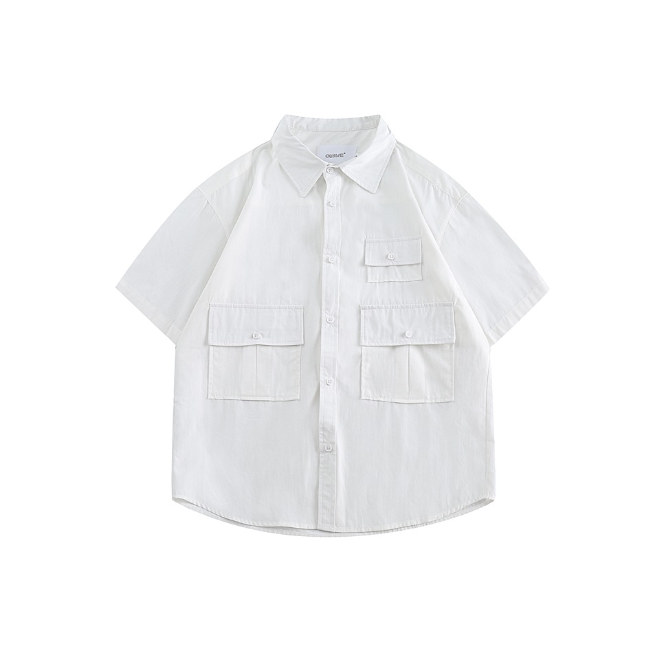 Pocket cargo Shirt Men's loose casual Tide brand short sleeve shirt Coat RC34