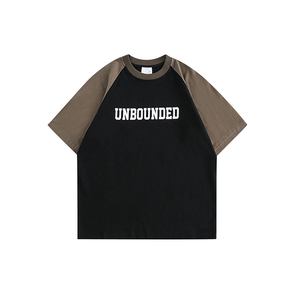 Preppy style Insert shoulder sleeve Short sleeve T-shirt Boys loose summer RT15