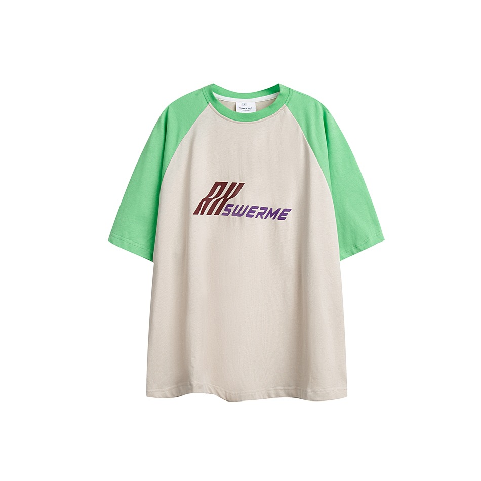 Raglan sleeve T-shirt men and women loose Korean girl group short-sleeved T200