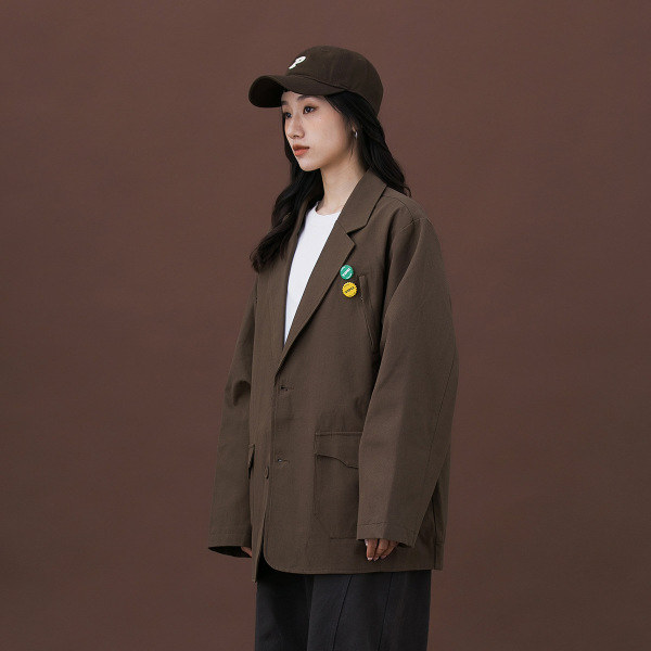 Retro Loose Casual Suit Jacket Japanese Tide Jacket Couple Q03