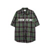 Retro plaid loose short-sleeved shirt men's and women's college wind jacket CS64