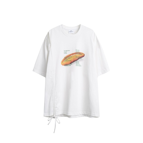 Short-sleeved women's T-shirt personality niche strapless T-shirt T137