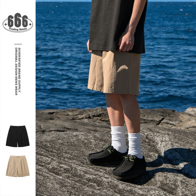 Summer Cargo Shorts Men's pleated cotton loose casual nickel pants RK06