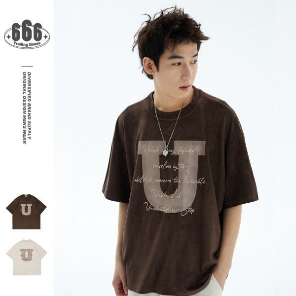 T-shirt men's and women's loose round neck short-sleeved couple models ST313