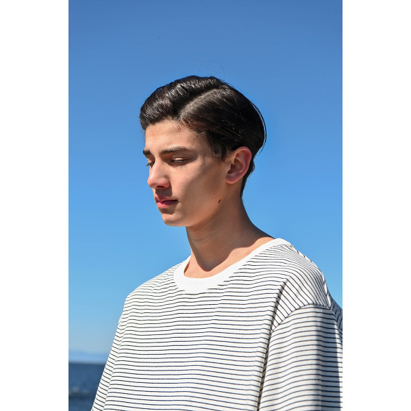 Trendy Striped Short Sleeve T-shirt artistic style loose summer T-shirt RT14