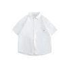 Vintage Pocket Embroidery Tooling Shirt Men's loose short sleeve Shirt Tide RC36