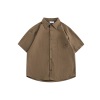 Vintage Pocket Embroidery Tooling Shirt Men's loose short sleeve Shirt Tide RC36