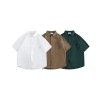 Vintage Pocket Embroidery Tooling Shirt Men's loose short sleeve Shirt Tide RC36