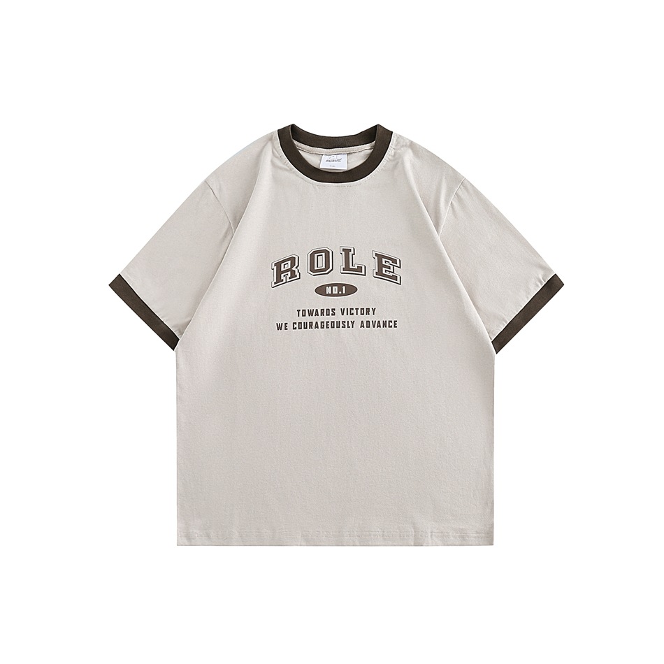 Summer short sleeve T-shirt men's street pure cotton T-shirt loose top RT11