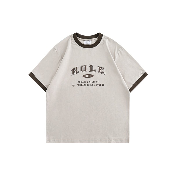 Summer short sleeve T-shirt men's street pure cotton T-shirt loose top RT11