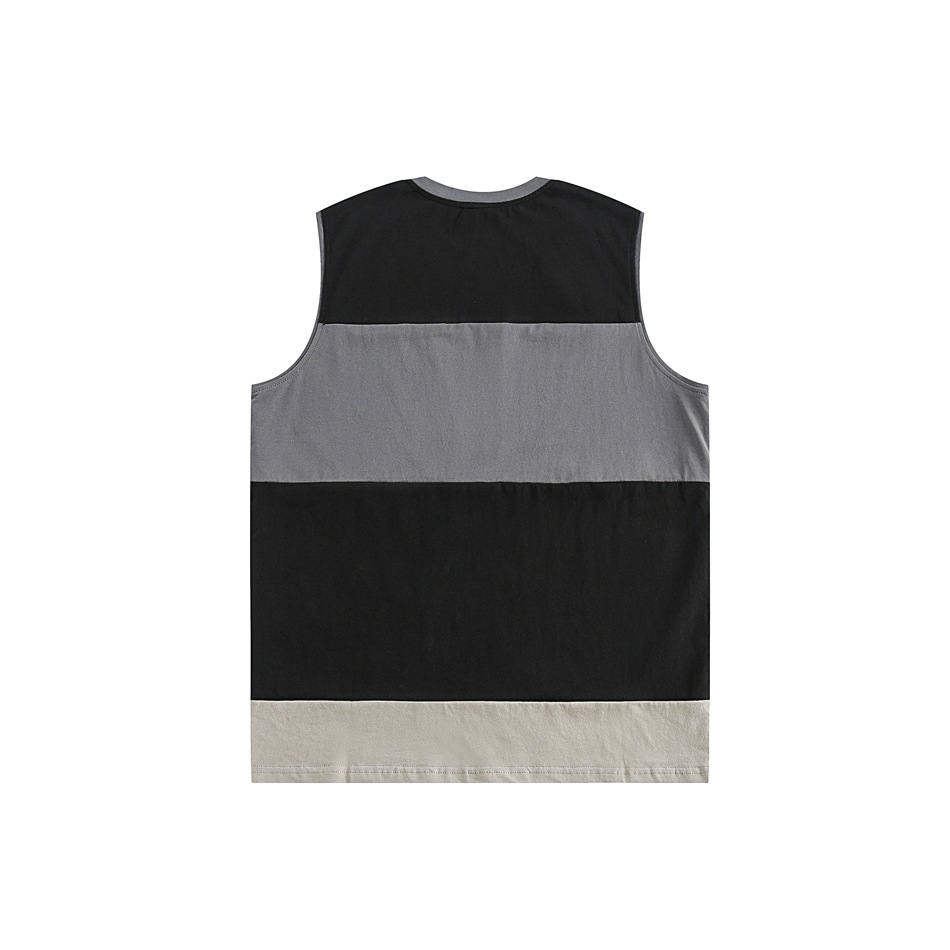 Summer patchwork color sleeveless T-shirt boys sport loose pure cotton vest RT18