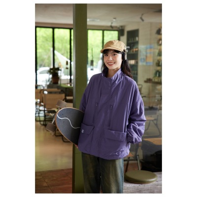 Jacket Stand Collar Jacket Couple Tops for Men and Women W364