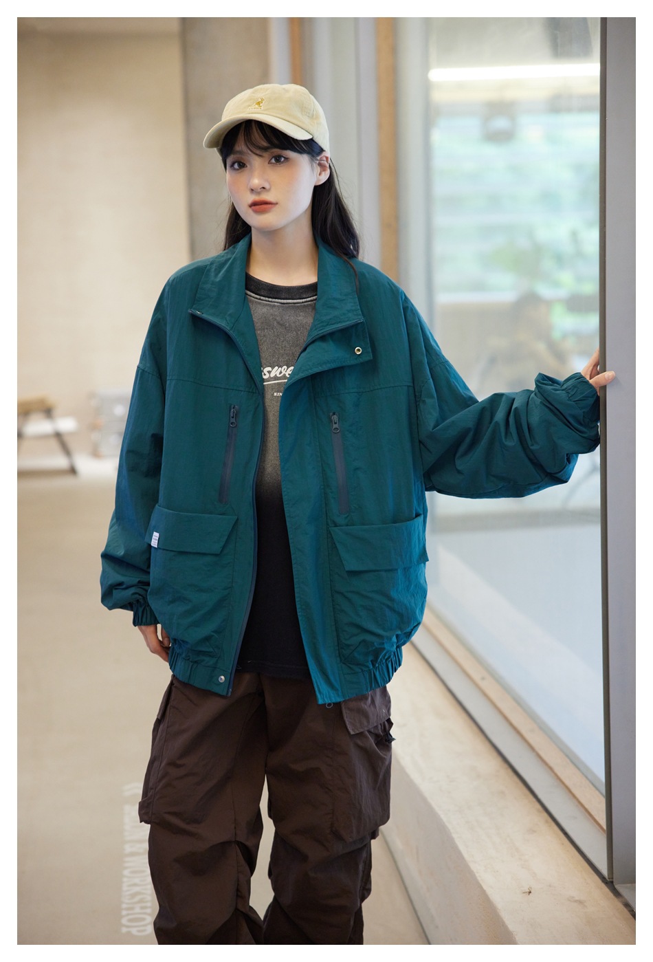 Jacket Stand Collar Jacket Couple Tops for Men and Women W364