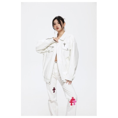 Lapel PU jacket for men and women, spring and autumn jacket ST2741