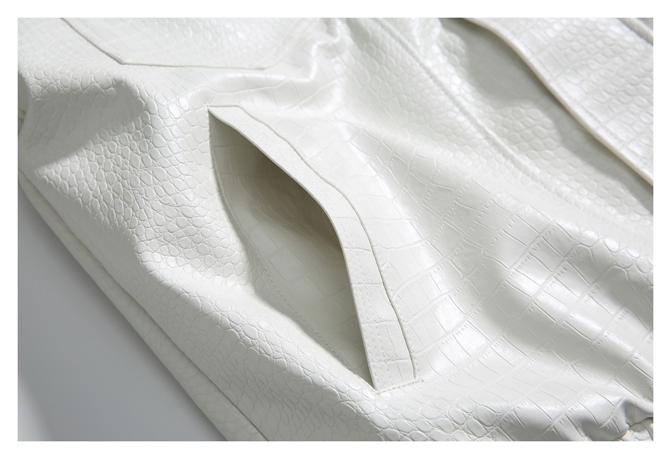 Lapel PU jacket for men and women, spring and autumn jacket ST2741