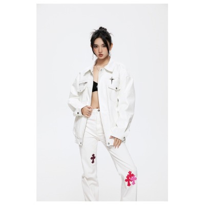 Lapel PU jacket for men and women, spring and autumn jacket ST2741