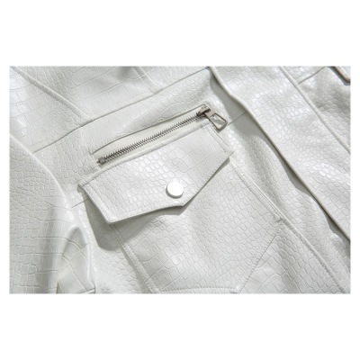 Lapel PU jacket for men and women, spring and autumn jacket ST2741