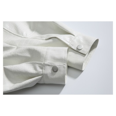 Lapel PU jacket for men and women, spring and autumn jacket ST2741