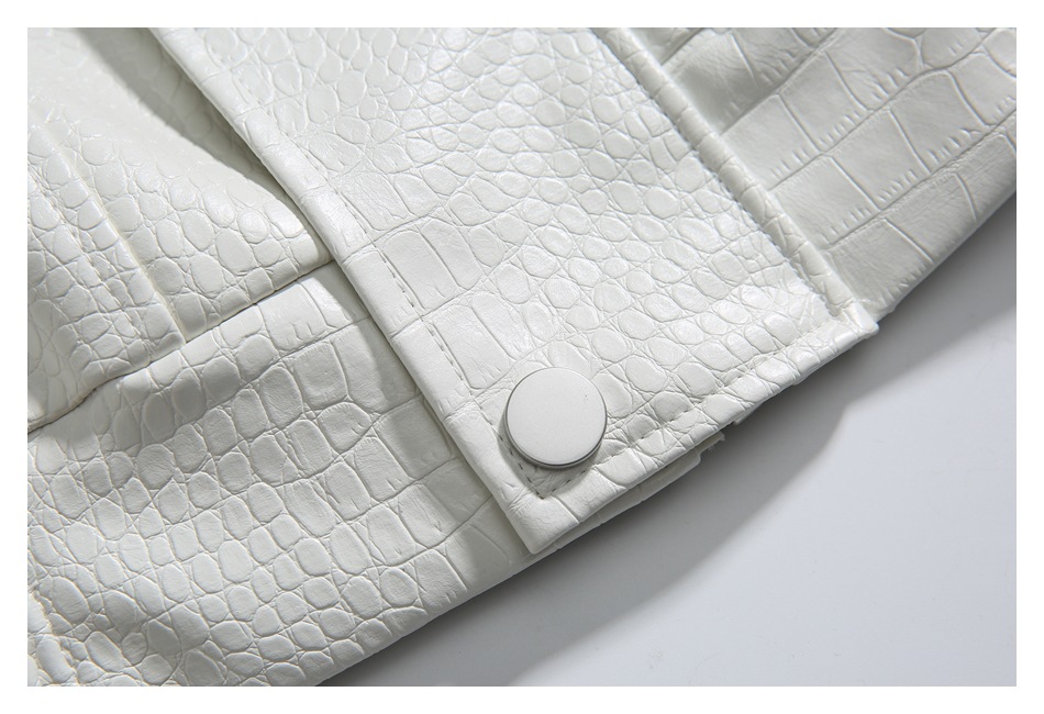 Lapel PU jacket for men and women, spring and autumn jacket ST2741