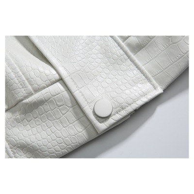 Lapel PU jacket for men and women, spring and autumn jacket ST2741
