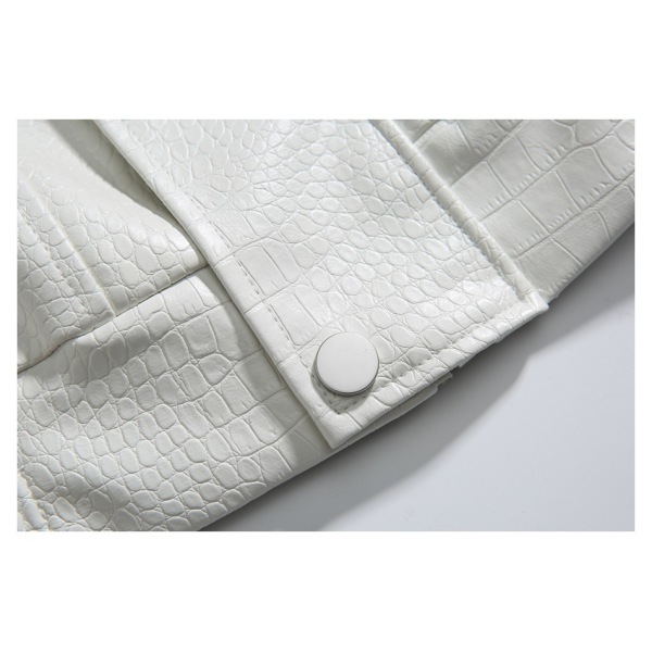 Lapel PU jacket for men and women, spring and autumn jacket ST2741