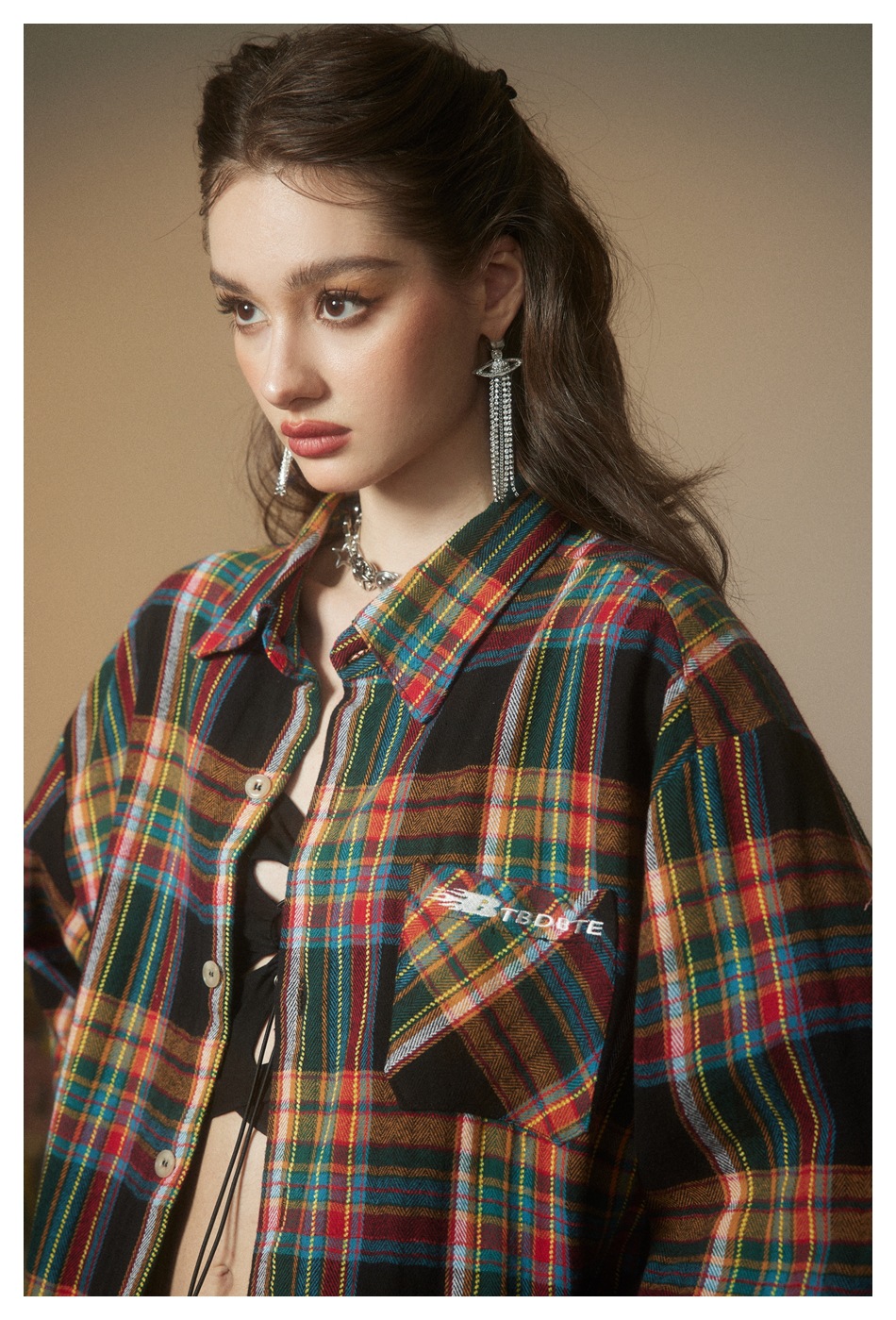 Long-sleeved shirts for men and women, plaid shirts for couples CS2307