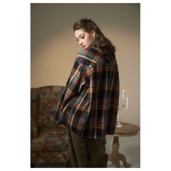 Long-sleeved shirts for men and women, plaid shirts for couples CS2307