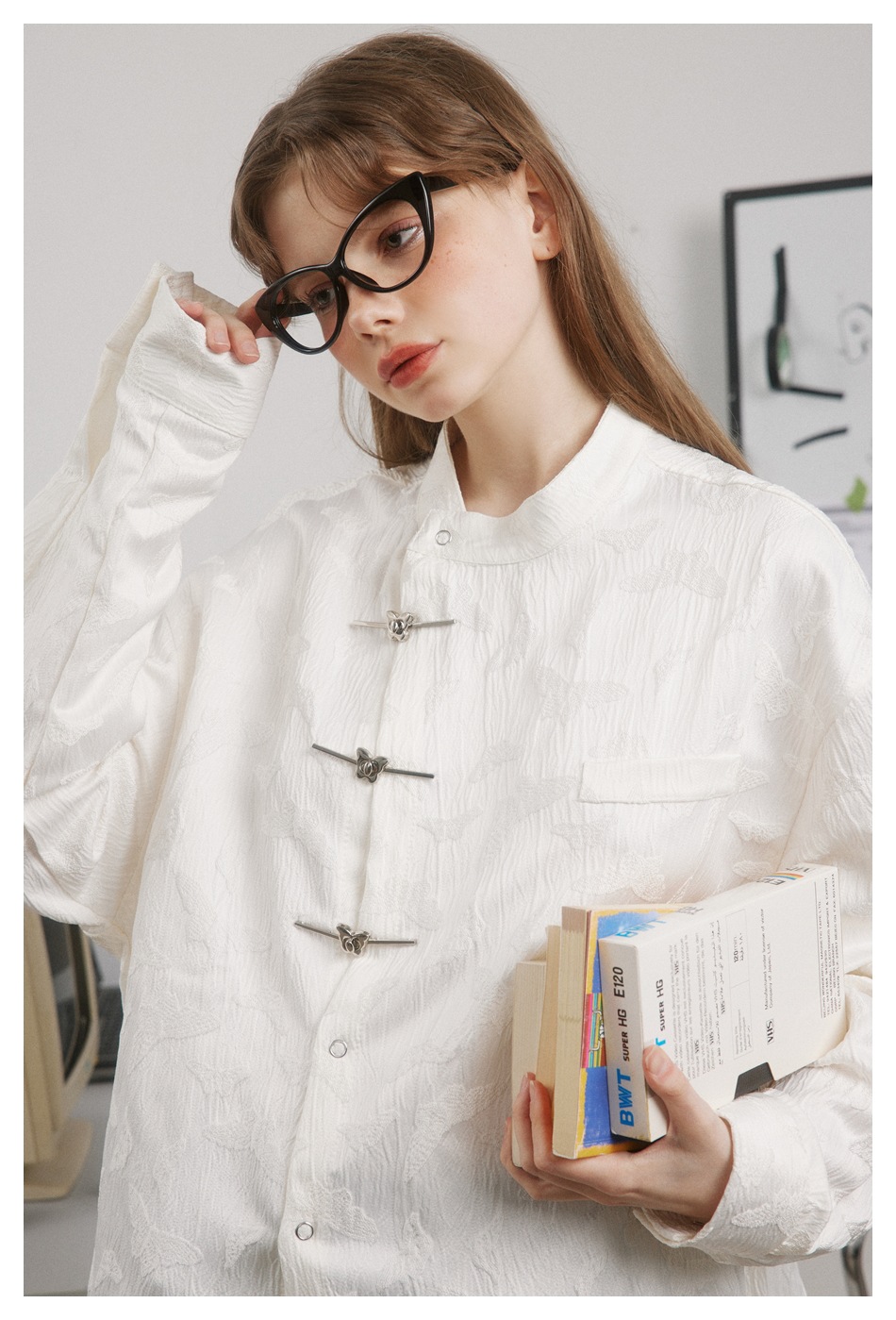 Loose long-sleeved shirt Chinese shirt jacket CS82