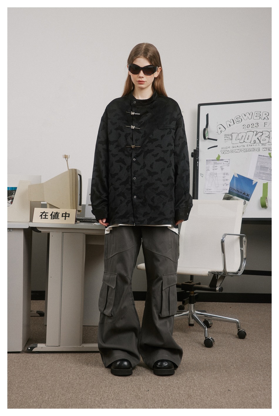 Loose long-sleeved shirt Chinese shirt jacket CS82