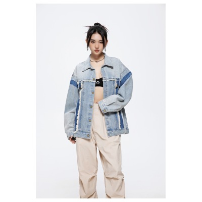 Men's and women's loose denim jacket ST2745