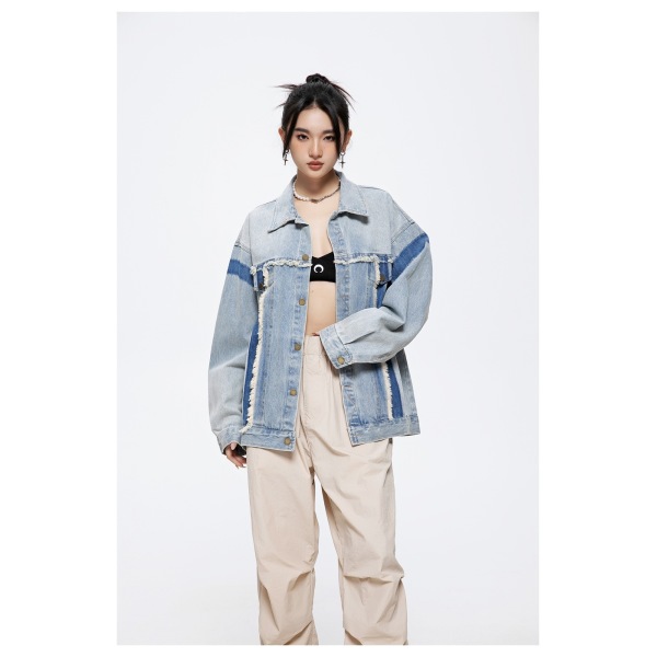 Men's and women's loose denim jacket ST2745