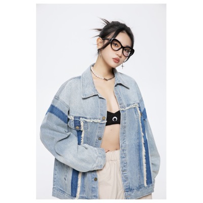 Men's and women's loose denim jacket ST2745