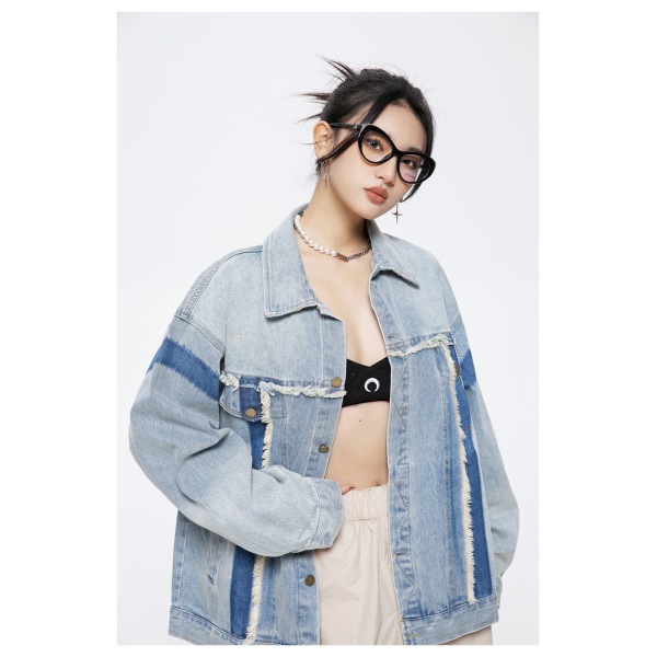 Men's and women's loose denim jacket ST2745