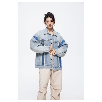 Men's and women's loose denim jacket ST2745