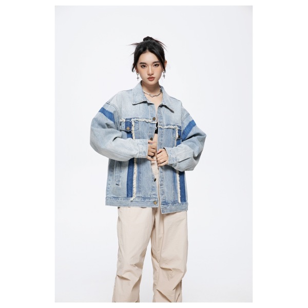 Men's and women's loose denim jacket ST2745