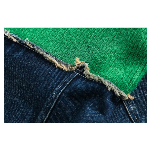 Niche spliced lapel denim jacket for men and women with design sense jacket W13