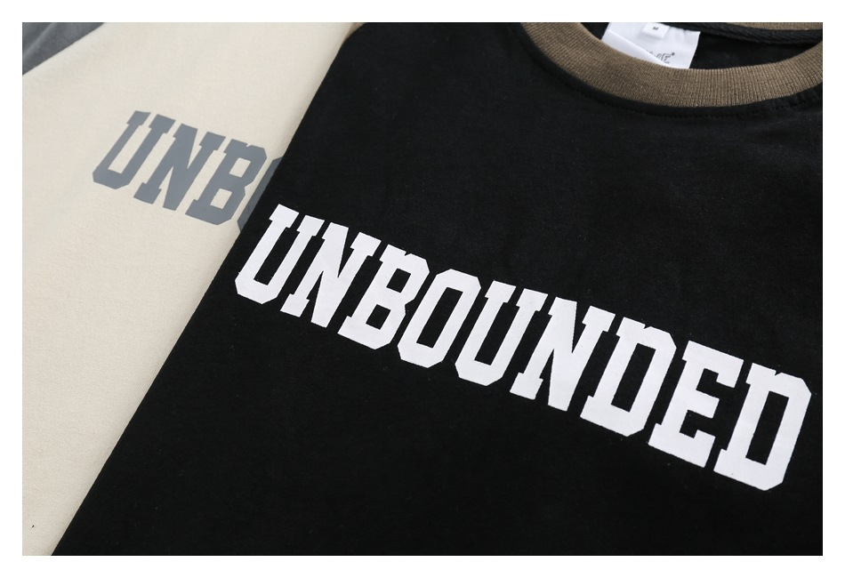 Preppy style Insert shoulder sleeve Short sleeve T-shirt Boys loose summer RT15