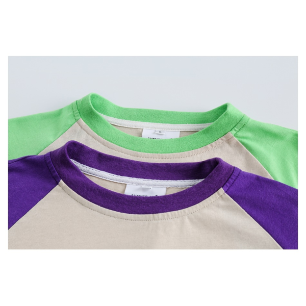 Raglan sleeve T-shirt men and women loose Korean girl group short-sleeved T200