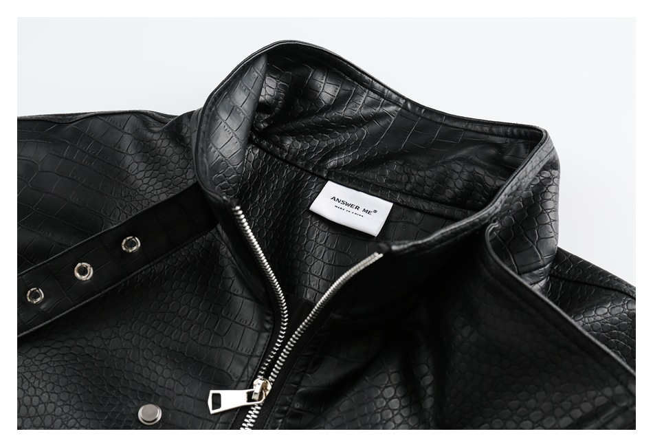 Retro PU leather men's and women's casual motorcycle suit W251